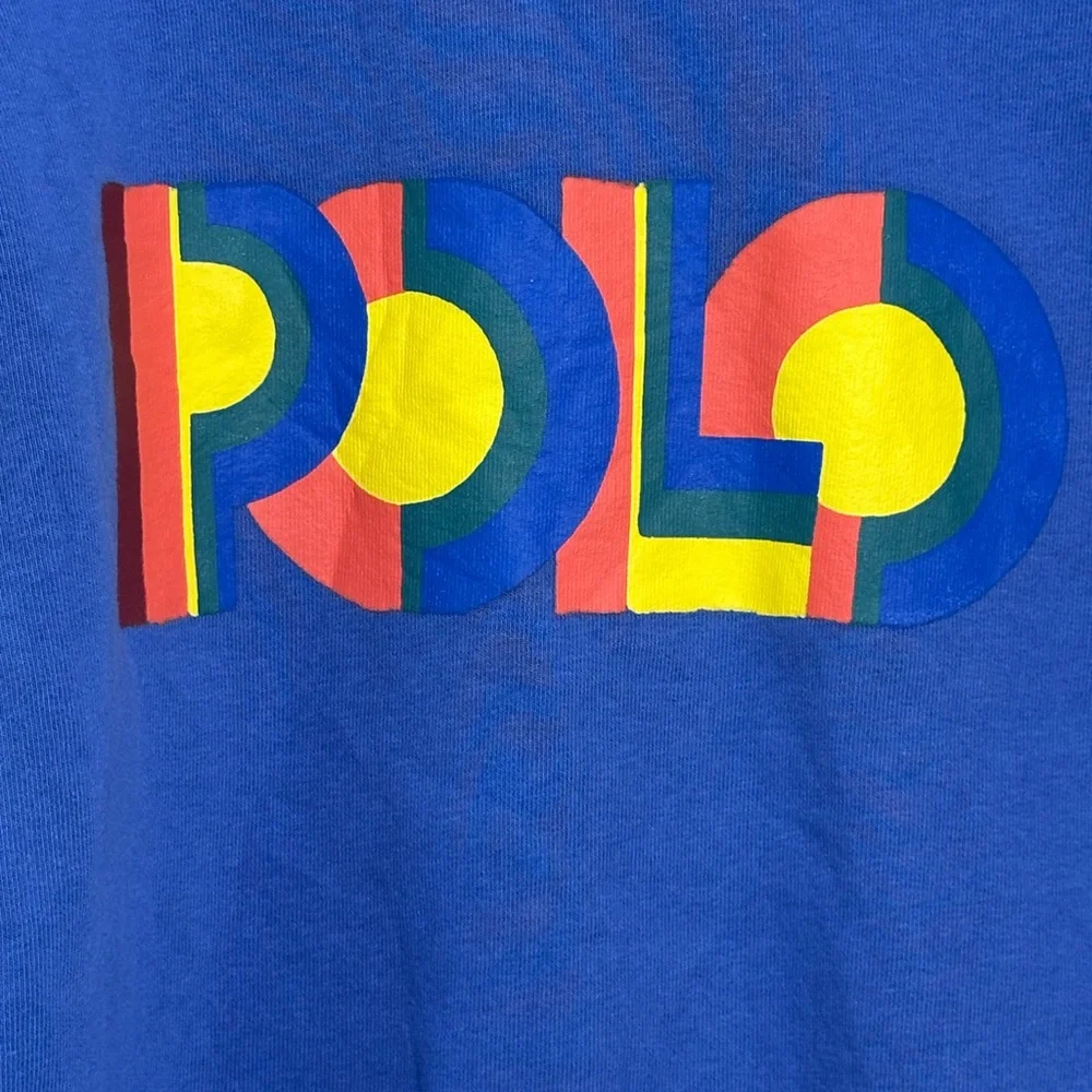 Polo Ralph Lauren Blue Crewneck Sweatshirt with Polo Logo Preppy Warm Winter SZS